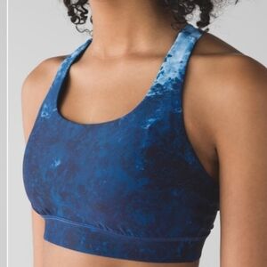 Lululemon Energy Bra H2O Deep Sea Hero Blue No padding size 4
